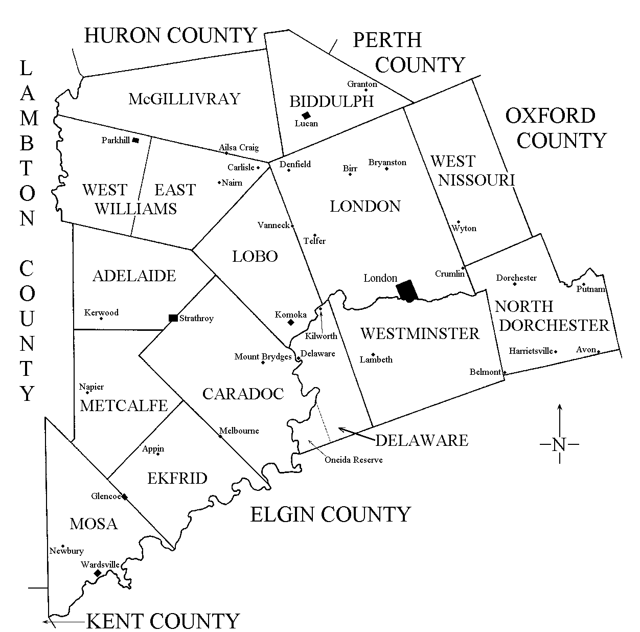County Map Ontario